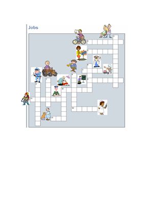 Jobs - professions - tools (worksheets, cards, crosswords, games)