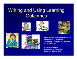 Kennedy D. Writing and Using Learning Outcomes