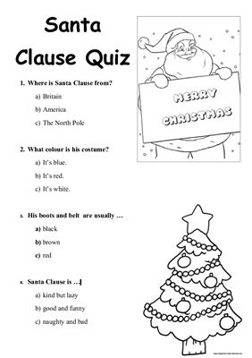 Рождественская викторина. Santa Claus Quiz