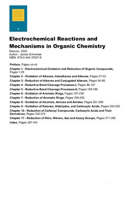Grimshaw J. Electrochemical Reactions and Mechanisms in Organic Chemistry