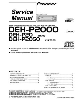 Автомагнитола PIONEER DEH-P2000 DEH-P20 DEH-P2050