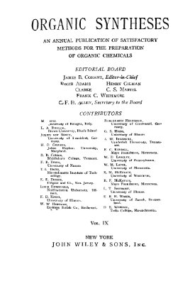 Organic syntheses. Vol. 09, 1929