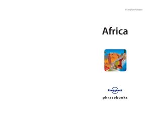 Africa - Lonely Planet Africa Phrasebook 1st Ed