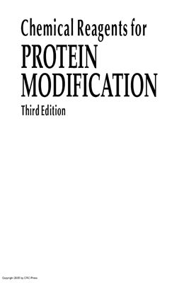 Lundblad R.L. Chemical Reagents for Protein Modification