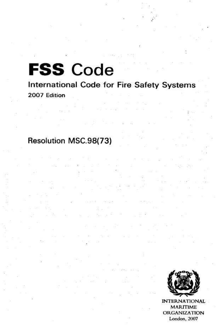 Imo Fss Code International Code For Fire Safety Systems 2007 